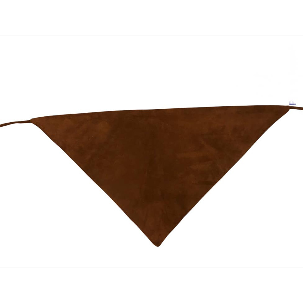 Vintage Brown Suede Triangle Head Scarf with Tie